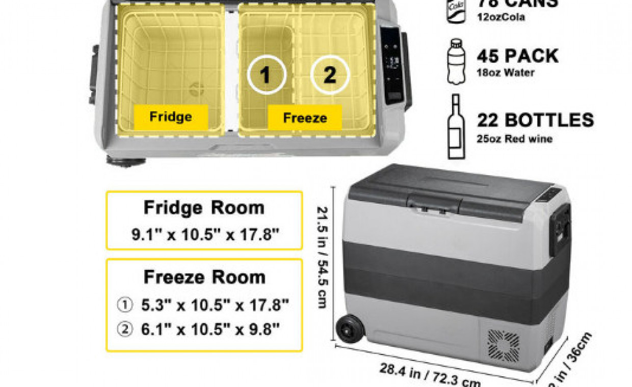 Automobilių priedų nuoma, Mobilus šaldiklis - šaldytuvas 60 litrų nuoma, Vilnius