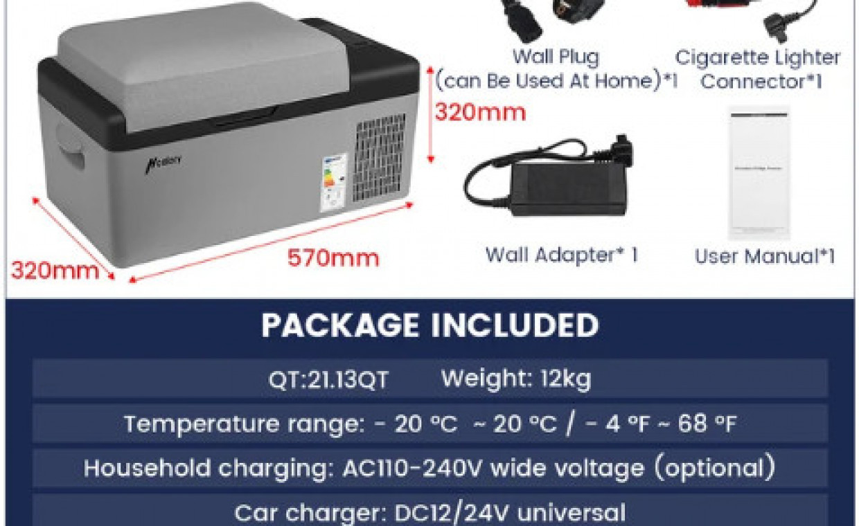 Automobilių priedų nuoma, Mobilus šaldiklis - šaldytuvas 20 litrų nuoma, Vilnius
