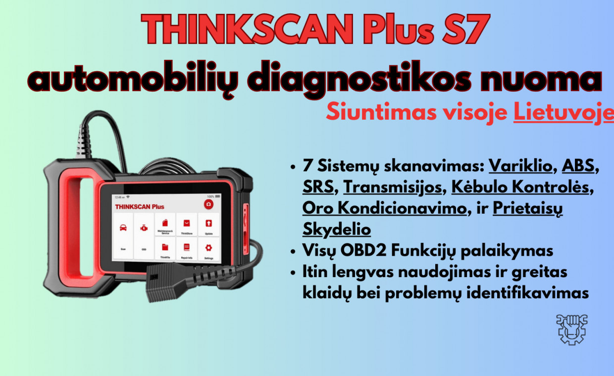 Automobilių priedų nuoma, Automobilinė Diagnostika Thinkscan S7 nuoma, Vilnius