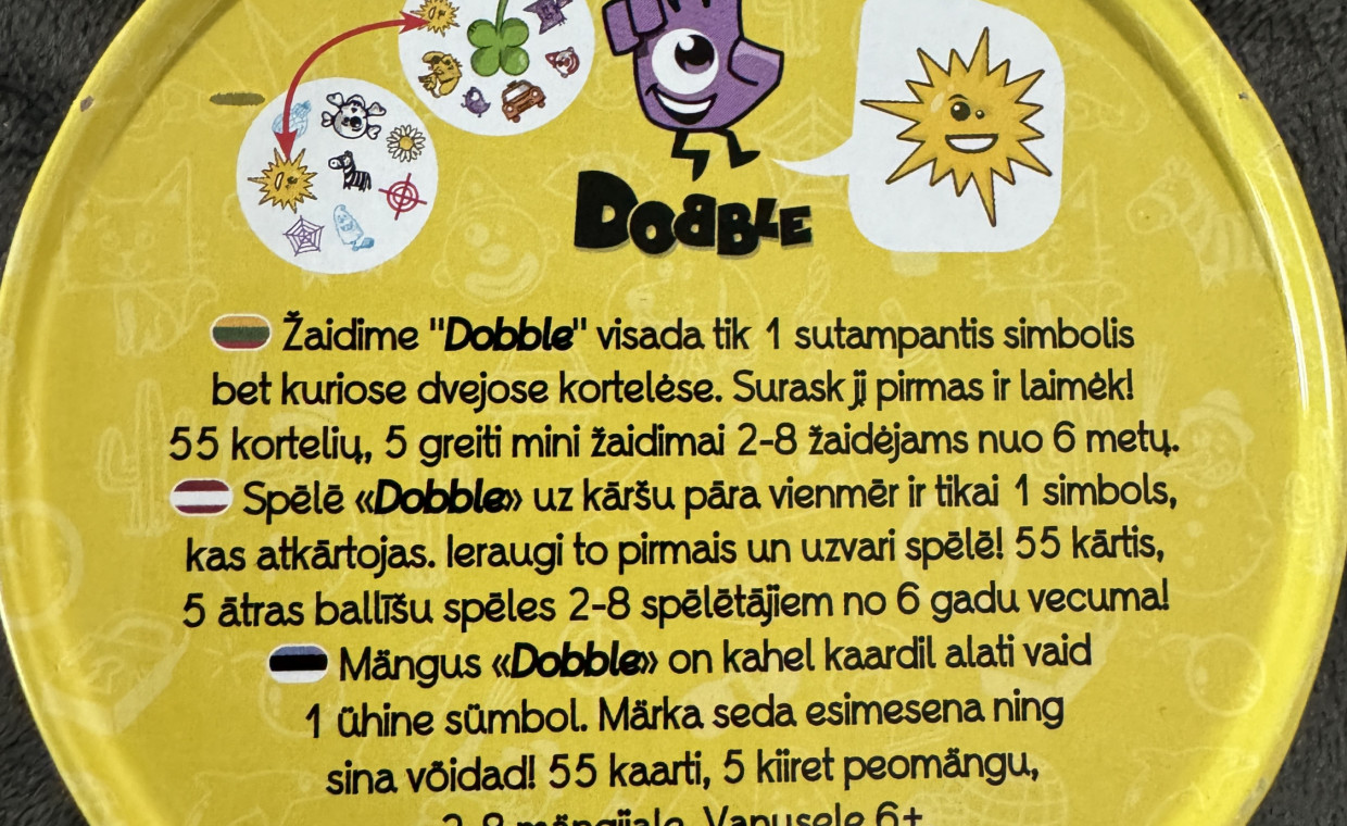 Laisvalaikio daiktų nuoma, Stalo žaidimas - Dobble nuoma, Klaipėda