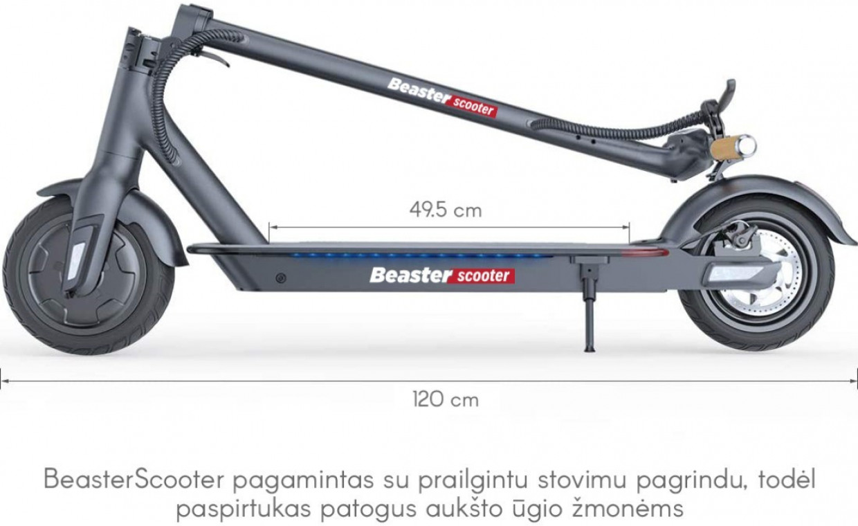 Paspirtukų ir dviračių nuoma, Elektrinis paspirtukas Beaster nuoma, Vilnius