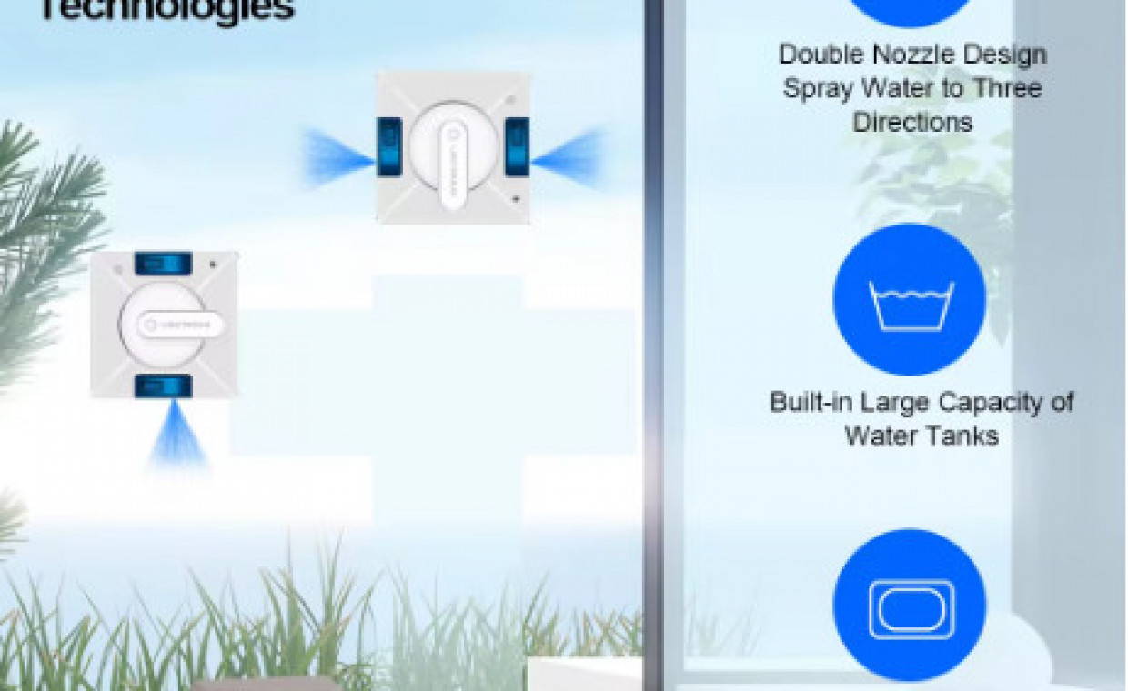 Langų valymo prietaisų nuoma, Langų valymo robotas Liectroux  2 purkšt nuoma, Vilnius