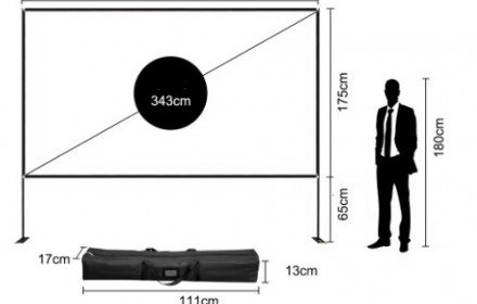 Didelis projektoriaus ekranas 135 colių